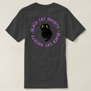 T-shirt Black Cat Society - Violet