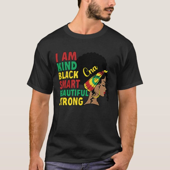 T-shirt Black CNA African American Certified Nursing Assis (Devant)
