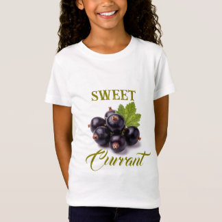 T-Shirt Black Currants With Water Drops & Green Leaf
