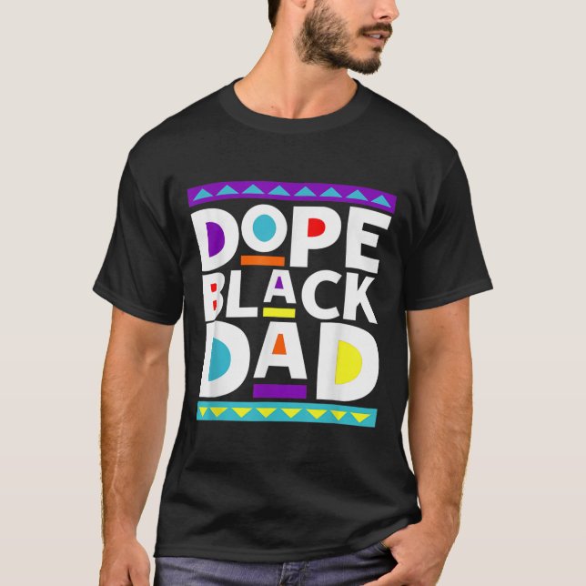 T-shirt Black Dad New Dad Fathers Day Gift African America (Devant)