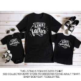 T-Shirt Black Daddy et moi en jumelage père fille enfants