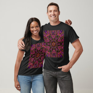 T-shirt Black Daylily Bohème Abstrait Floral Graphic