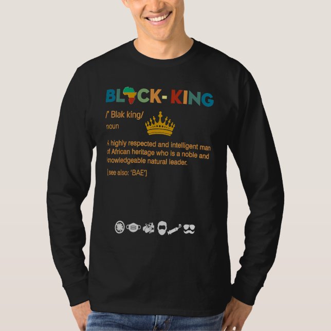 T-shirt Black Educated Motivated Melanin King African Amer (Devant)