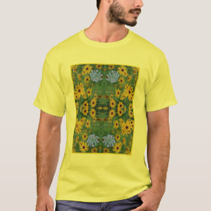 T-shirt Black Eyed Susan Daisy Flower Peinture Abstraite