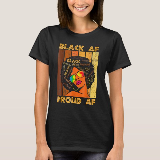 T-shirt Black Fier Af Mois De L'Histoire Africaine Bhm Mel (Devant)