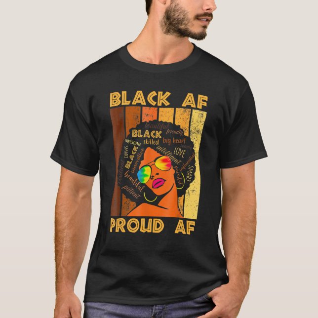T-shirt Black Fier Af Mois De L'Histoire Africaine Bhm Mel (Devant)