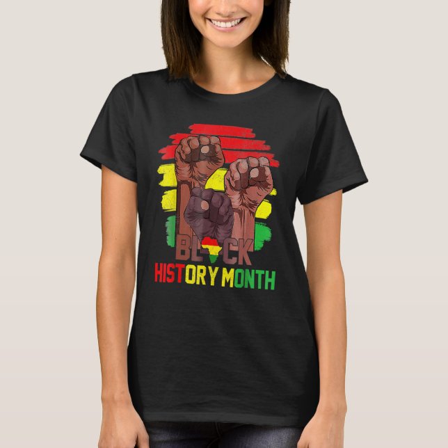 T-shirt Black Fist Shirt African American Pride Black Hist (Devant)