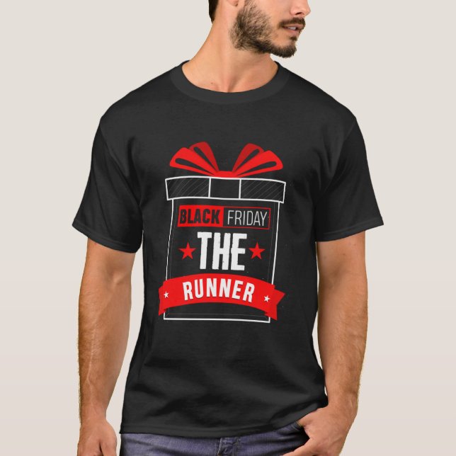 T-shirt Black Friday Shopping Team Runner Matching Couples (Devant)