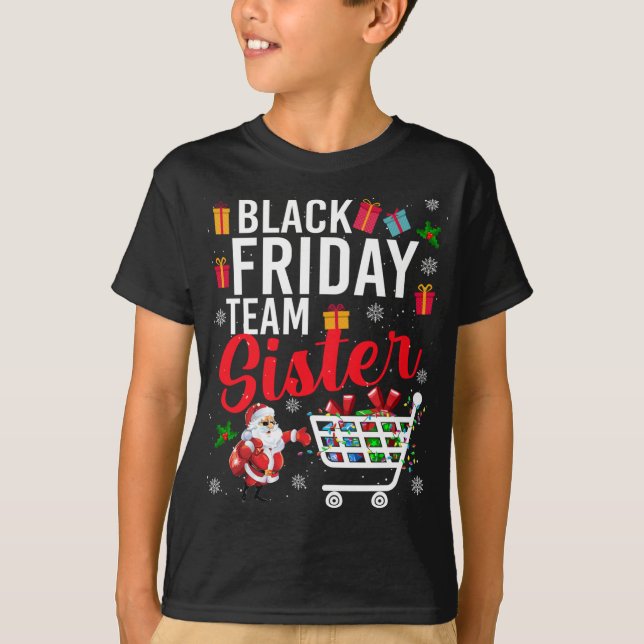 T-shirt Black Friday Team Soeur Cute Christmas Shopping L (Devant)