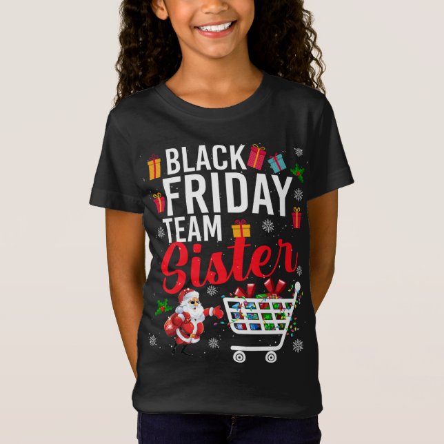 T-Shirt Black Friday Team Soeur Cute Christmas Shopping L (Devant)