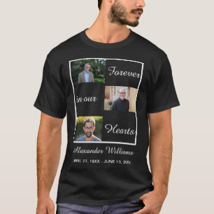 T-shirt Black Funeral Custom 3 Photo Collage Memorial  