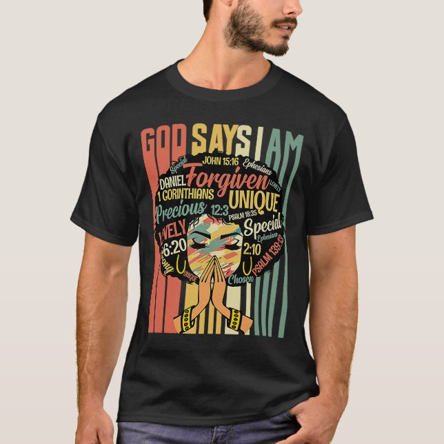 T-shirt Black Girls God Dit Que Je Suis Noir Histoire Mois (Devant)