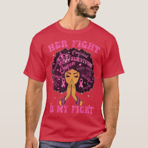 T-shirt Black Girls Women Son Combat Est Mon Combat Breast