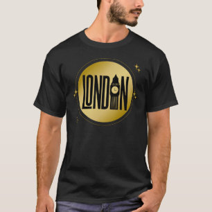 T-shirt Black & Gold London Skyline Retro City Pride