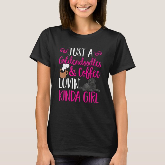 T-shirt Black Goldendoodle Coffee Dood Doodle Mom (Devant)