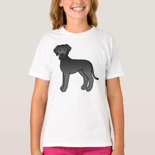 T-shirt Black Great Dane mignon chien de dessin