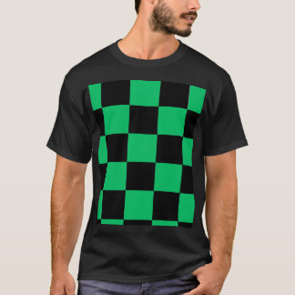 T-shirt Black & Green Anime Style Pattern Tee