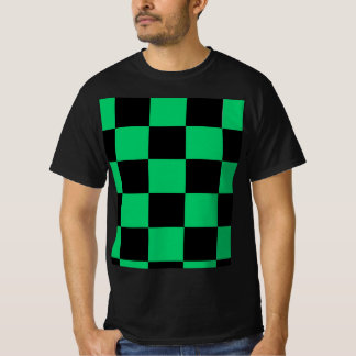 T-shirt Black & Green Anime Style Pattern Tee
