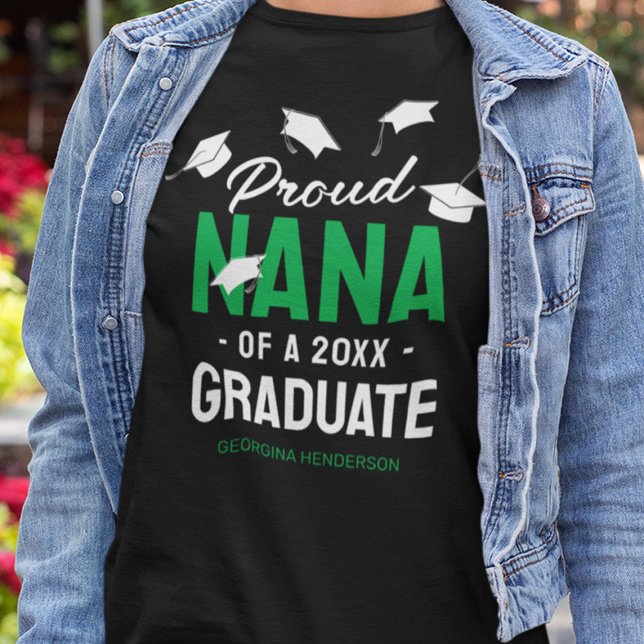 T-shirt Black Green Fier Nana 2025 Diplômé (Créateur téléchargé)