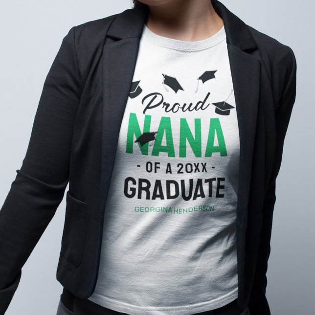 T-shirt Black Green Fier Nana 2025 Diplômé (Créateur téléchargé)