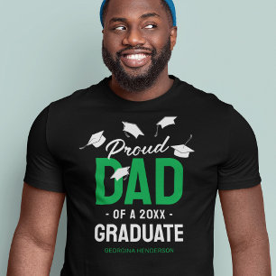 T-shirt Black Green Fier Papa 2025 Diplômé