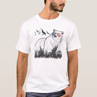 T-shirt Black Grizzly Bear Lunettes de soleil américaines