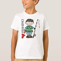 Black Hair Boy I Love Fishing