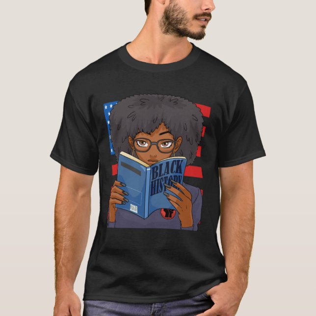T-shirt Black History Book Panther Party Patriotic Afro 19 (Devant)