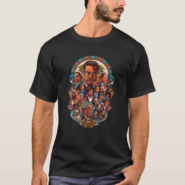T-shirt Black History Leaders Collage Inspirational Africa (Devant)