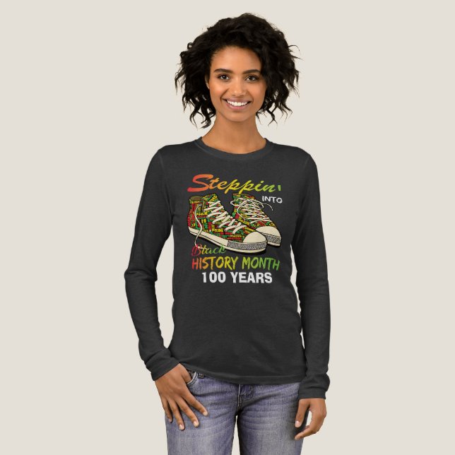 T-Shirt-Black History Month 100 Years Tri-Blend Shirt (Volle Vorderseite)