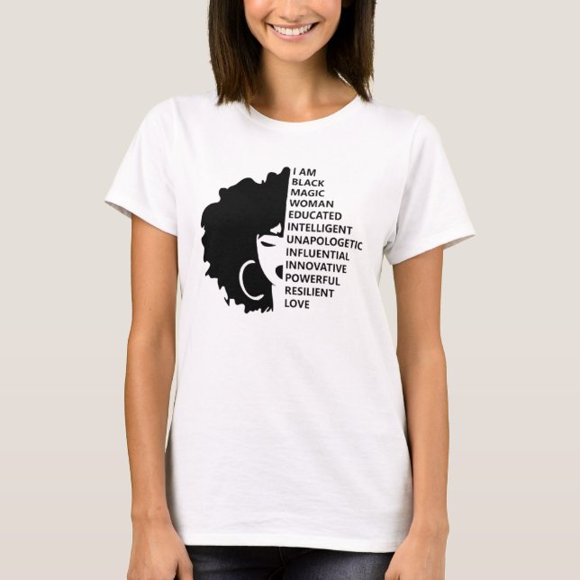 T-shirt Black History Month Afro Woman African American (Devant)