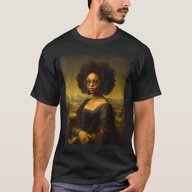 T-shirt Black History Month Black Mona Lisa African Americ (Devant)