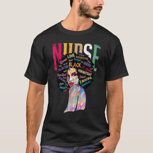 T-shirt Black History Month Nurse Black Girl Melanin BLM A (Devant)
