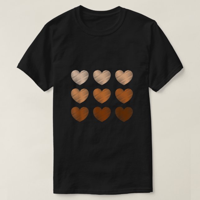 T-shirt Black History Moth Pride Melanin Peau Coeurs toniq (Design devant)