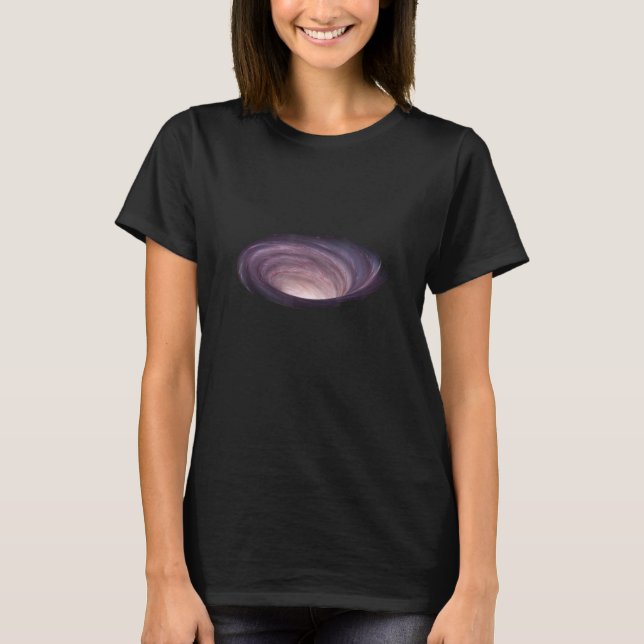 T-shirt Black Hole Space Simple Center Design (Devant)