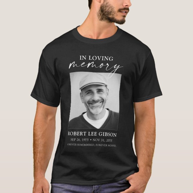 T-shirt Black In Love Mémoire Funeral Photo Memorial (Devant)