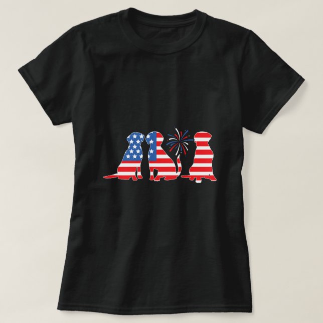 T-shirt Black Jaune Chocolat Fox Red Lab Silver Patrioti (Design devant)