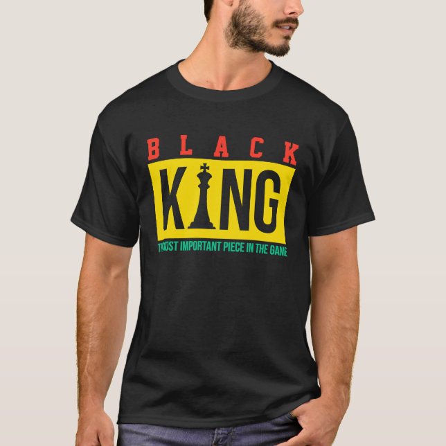 T-shirt Black King The Most Powerful Piece In The Game Dad (Devant)
