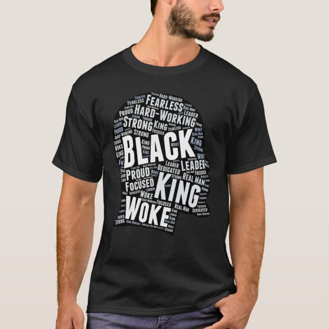 T-shirt Black King Unapologetic African American Father's  (Devant)
