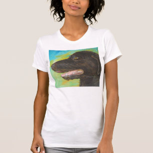 T-shirt Black Lab Chien Animal de Compagnie Portrait Peint