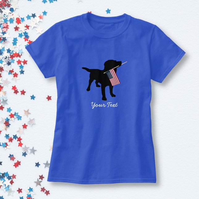 T-shirt Black Lab Dog avec USA American Flag, 4 juillet (Créateur téléchargé)
