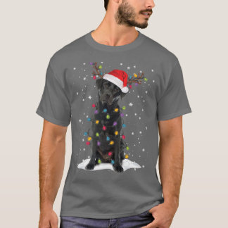 T-shirt Black Lab Labrador Christmas Tree Light Pajama Dog