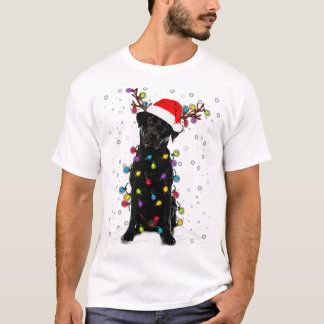 T-shirt Black Lab Labrador Christmas Tree Light Pyjama Chi