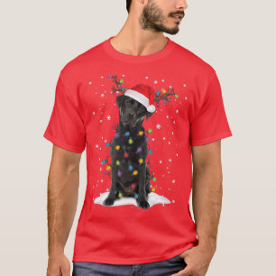 T-shirt Black Lab Labrador Christmas Tree Light Pyjama Chi