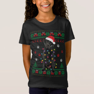 T-Shirt Black Lab Labrador illuminations de Noël Père Noël
