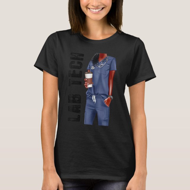 T-shirt Black Lab Tech Afro Love Melanin Africain Américai (Devant)