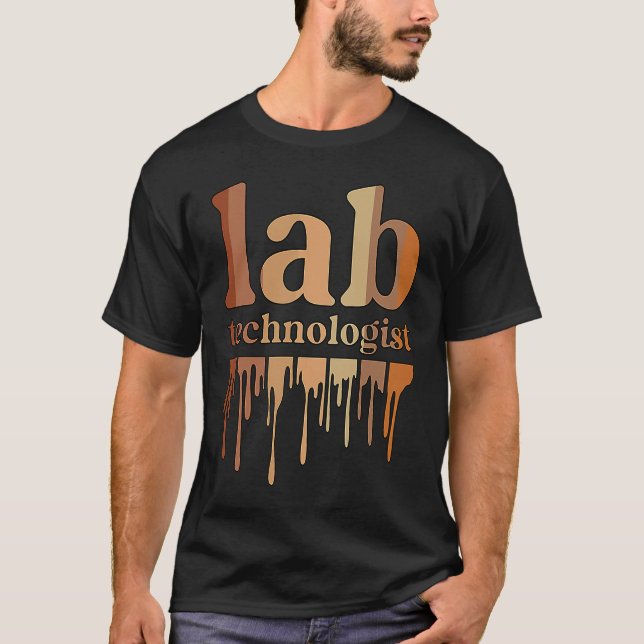 T-shirt Black Lab Technologist African American Laboratory (Devant)