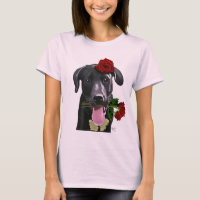 Black Labrador avec Roses 2