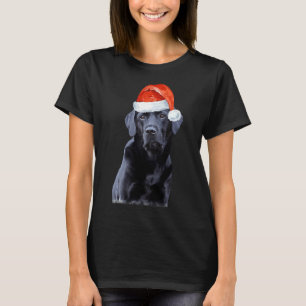 T-shirt Black Labrador Christmas Cute Santa Dog