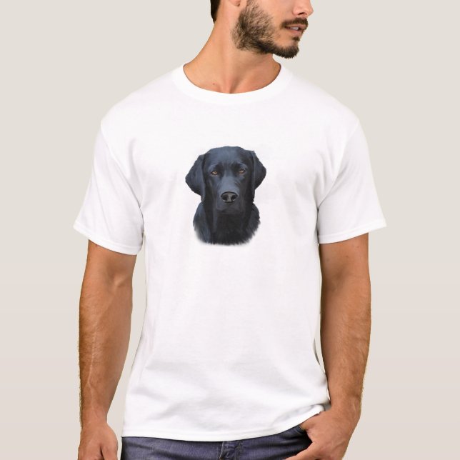 T-shirt Black Labrador Dog Water Couleur Art Peinture (Devant)